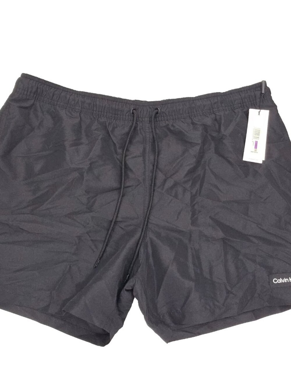 Calvin Klein Swim Trunks Shorts Mens XXL 2XL Black 5" Inseam Mesh Lined Solid